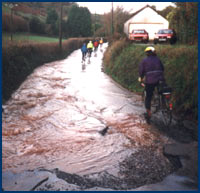 Flooded road near Coombeinteignhead.